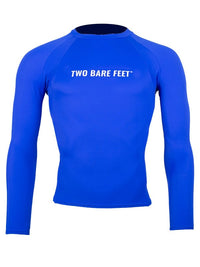 Two Bare Feet Adults Crew Neck Long Sleeve Rash Vest (Blue)