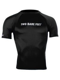 Two Bare Feet Adults Crew Neck Short Sleeve Rash Vest (Black)
