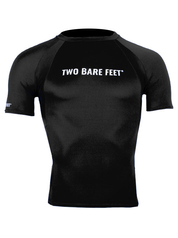 Two Bare Feet Adults Crew Neck Short Sleeve Rash Vest (Black)