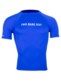 Two Bare Feet Adults Crew Neck Short Sleeve Rash Vest (Blue)