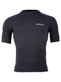 Two Bare Feet Adults Crew Neck Thermal Short Sleeve Rash Vest (Black)