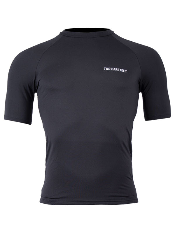 Two Bare Feet Adults Crew Neck Thermal Short Sleeve Rash Vest (Black)