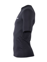 Two Bare Feet Adults Crew Neck Thermal Short Sleeve Rash Vest (Black)