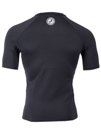 Two Bare Feet Adults Crew Neck Thermal Short Sleeve Rash Vest (Black)