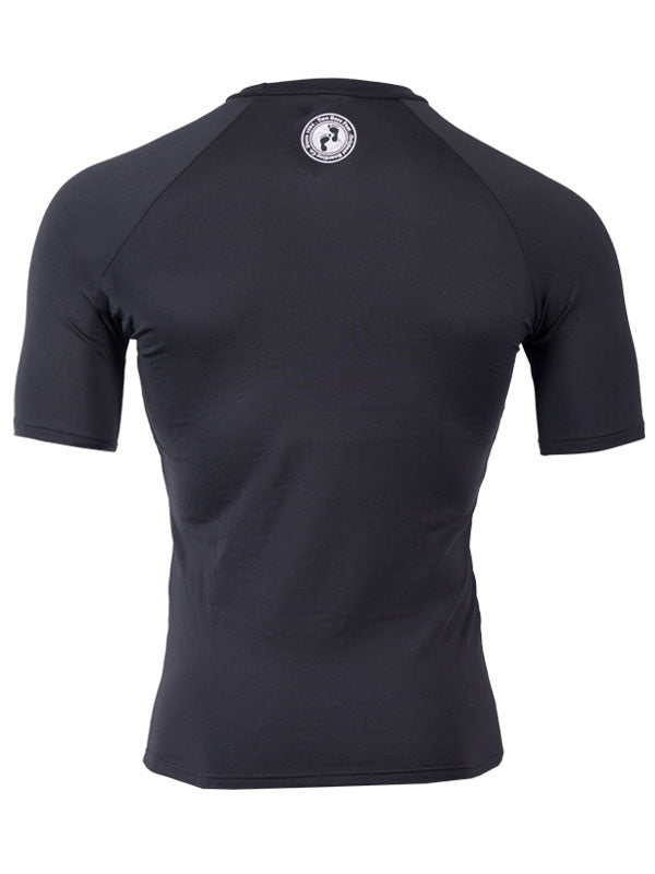 Two Bare Feet Adults Crew Neck Thermal Short Sleeve Rash Vest (Black)