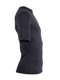 Two Bare Feet Adults Crew Neck Thermal Short Sleeve Rash Vest (Black)