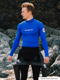 Two Bare Feet Adults Long Sleeve Rash Vest (Blue)