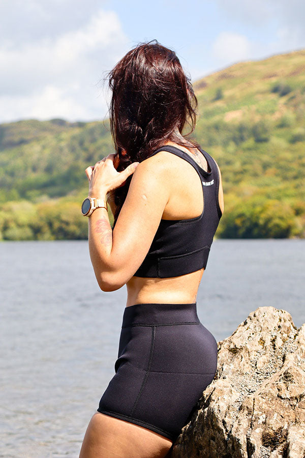 Two Bare Feet Womens Sport 1.5mm Neoprene Wetsuit Top (Black)