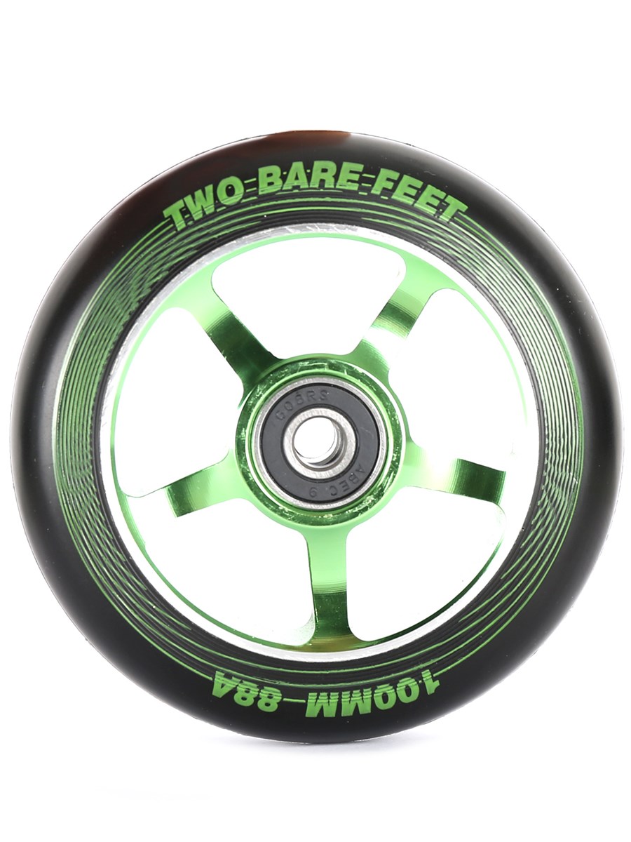 TBF Alloy Series Scooter Wheels - 5 Star (Green Pair 2 x Wheels)