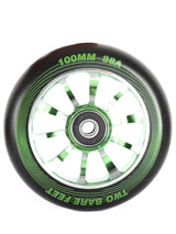 TBF Alloy Series Scooter Wheels - V10 (Green Pair 2 x Wheels)