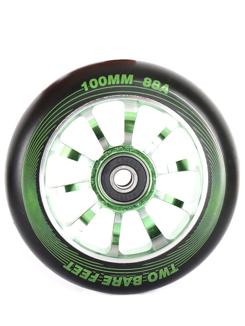 TBF Alloy Series Scooter Wheels - V10 (Green Pair 2 x Wheels)