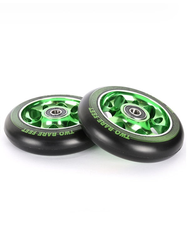 TBF Alloy Series Scooter Wheels - Super Six (Green Pair 2 x Wheels)