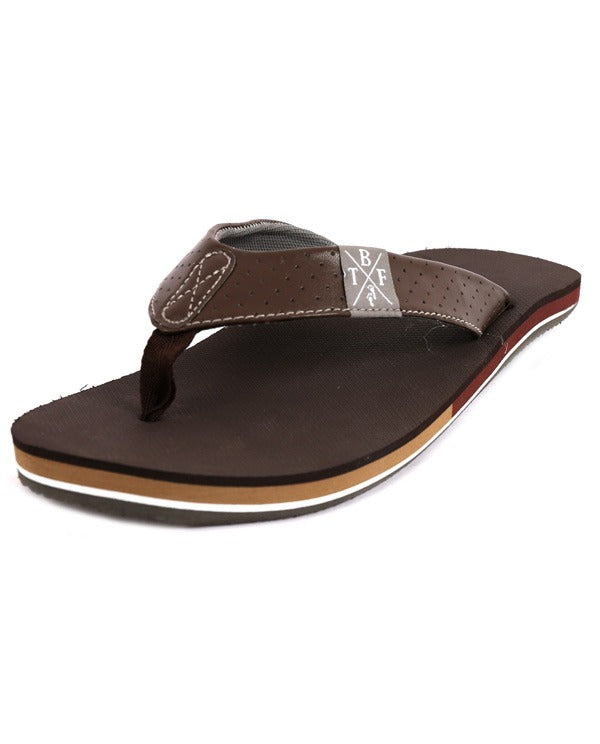 Two Bare Feet Alpha Mens Sandals (Brown / Brown)
