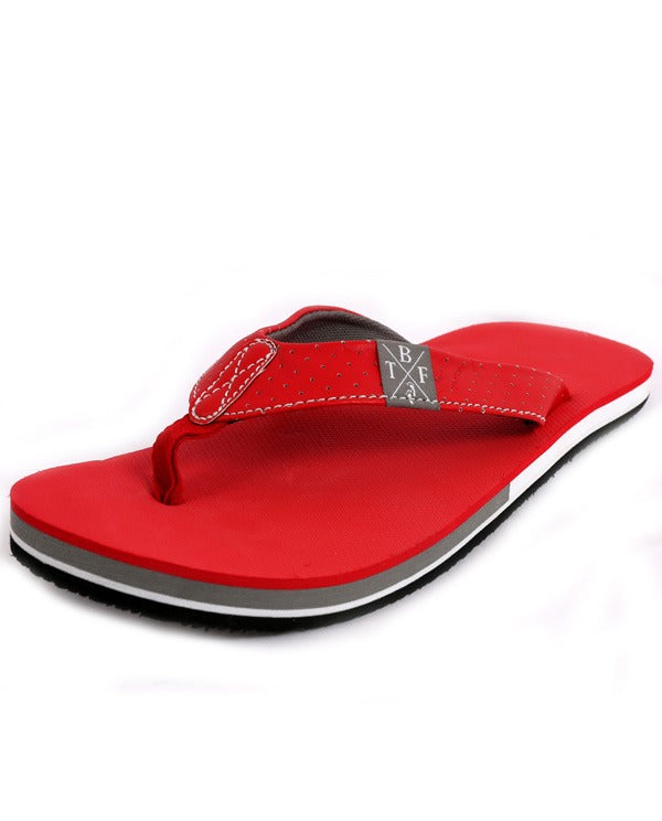 Two Bare Feet Alpha Mens Sandals (Red / Black)