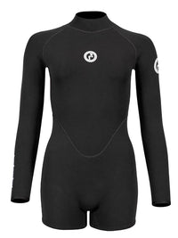 Two Bare Feet Arabella 2mm Superstretch Womens One Piece Shorts Suit (Black)