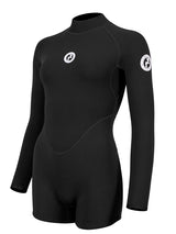 Two Bare Feet Arabella 2mm Superstretch Womens One Piece Shorts Suit (Black)