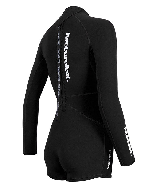 Two Bare Feet Arabella 2mm Superstretch Womens One Piece Shorts Suit (Black)