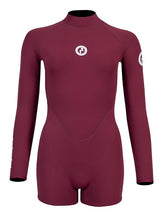 Two Bare Feet Arabella 2mm Superstretch Womens One Piece Shorts Suit (Burgundy)