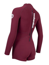 Two Bare Feet Arabella 2mm Superstretch Womens One Piece Shorts Suit (Burgundy)