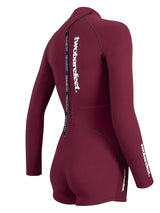 Two Bare Feet Arabella 2mm Superstretch Womens One Piece Shorts Suit (Burgundy)