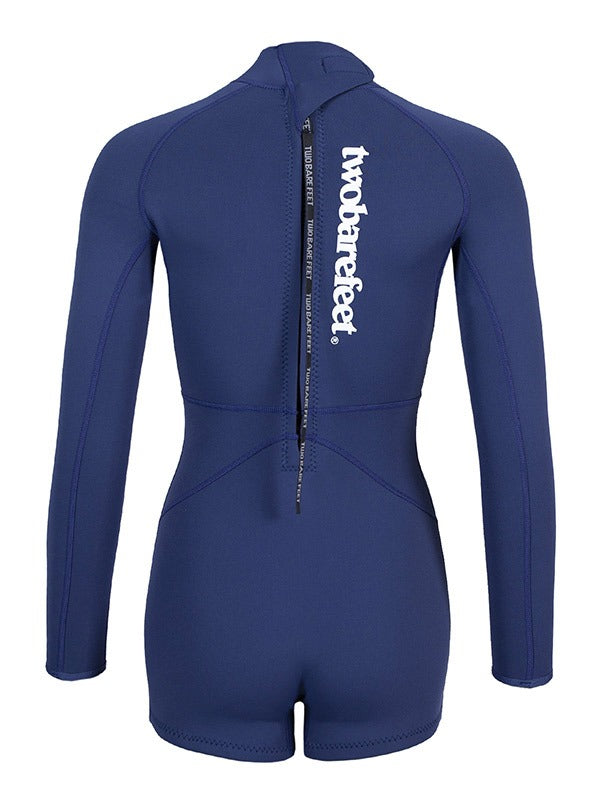 Two Bare Feet Arabella 2mm Superstretch Womens One Piece Shorts Suit (Navy)