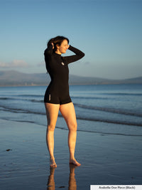 Two Bare Feet Arabella 2mm Superstretch Womens One Piece Shorts Suit (Black)