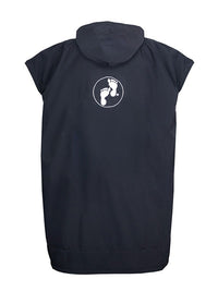 Kids Waterproof Hooded Sleeveless Poncho Changing Robe (Black/Grey)
