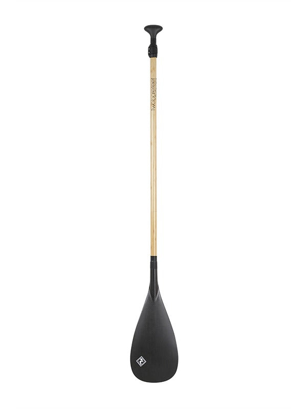 Two Bare Feet 3 Piece Bamboo Carbon Pro SUP Paddle & Bag Package (Black)