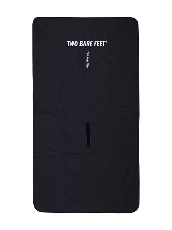 Sherpa Lined Waterproof Beach Travel Blanket (Black/Blue)