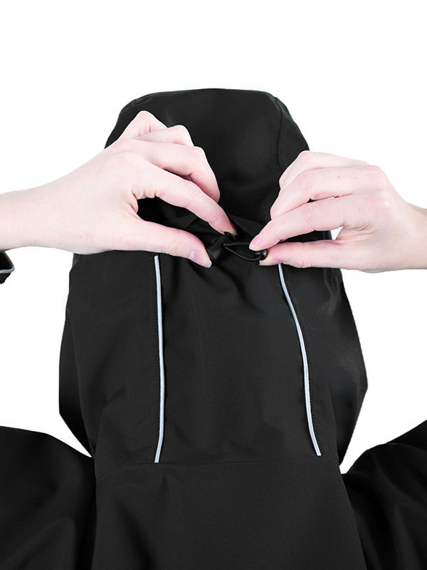 Two Bare Feet Hi-Vis Waterproof Lightweight Riding Robe (Black/Raspberry)