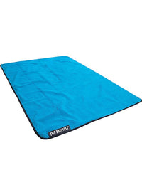 XL Sherpa Lined Waterproof Beach Travel Blanket (Black/Blue)