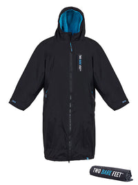 Two Bare Feet Kids Weatherproof Changing Robe with Changing Mat (Black/Blue)