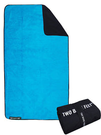 Sherpa Lined Waterproof Beach Travel Blanket (Black/Blue)