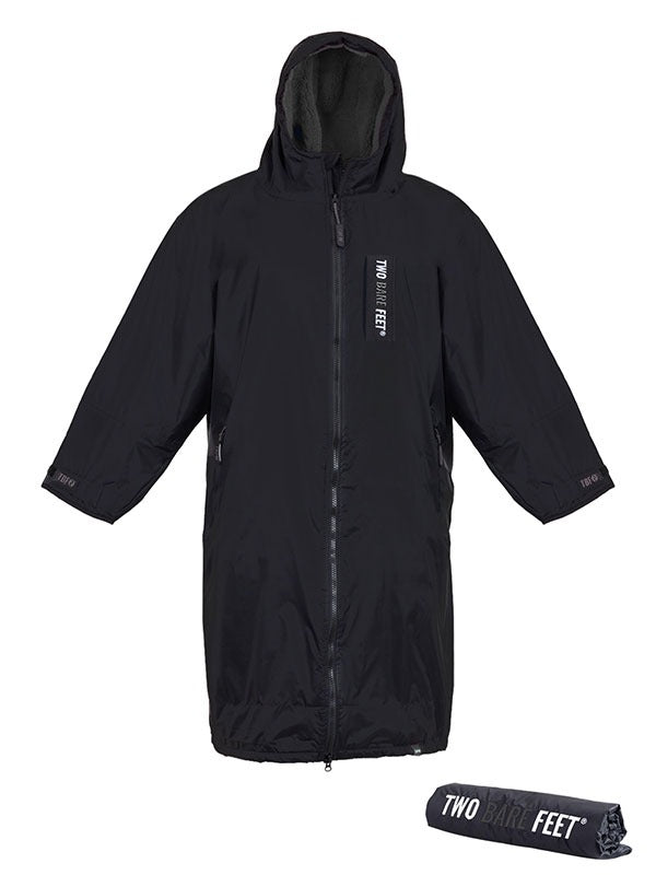 Two Bare Feet Kids Weatherproof Changing Robe with Changing Mat (Black/Charcoal)