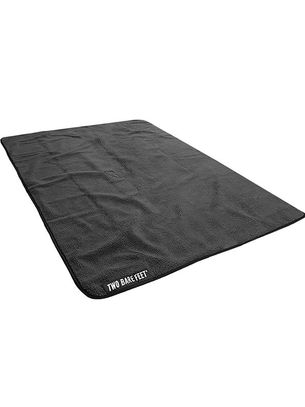 XL Sherpa Lined Waterproof Beach Travel Blanket (Black/Charcoal)