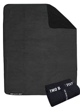 XL Sherpa Lined Waterproof Beach Travel Blanket (Black/Charcoal)