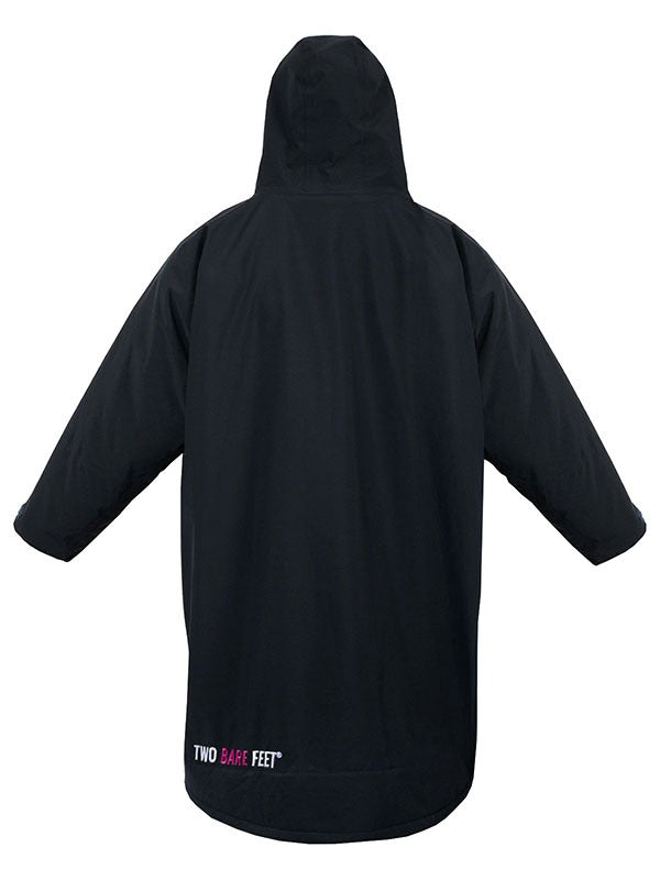 Two Bare Feet Kids Weatherproof Changing Robe with Changing Mat (Black/Raspberry)