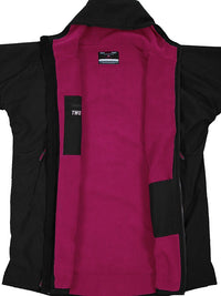 Two Bare Feet Kids Weatherproof Changing Robe with Changing Mat (Black/Raspberry)