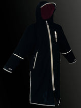 Two Bare Feet Hi-Vis Waterproof Lightweight Riding Robe (Black/Raspberry)