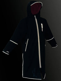Two Bare Feet Hi-Vis Waterproof Lightweight Riding Robe (Black/Raspberry)