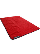 XL Sherpa Lined Waterproof Beach Travel Blanket (Black/Red)