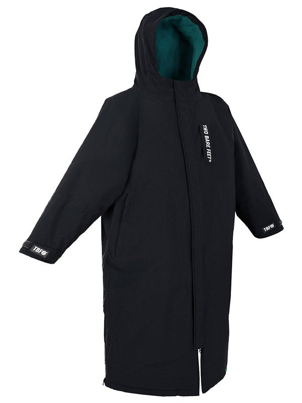 Two Bare Feet Waterproof Lightweight Riding Robe (Black/Sea Green)