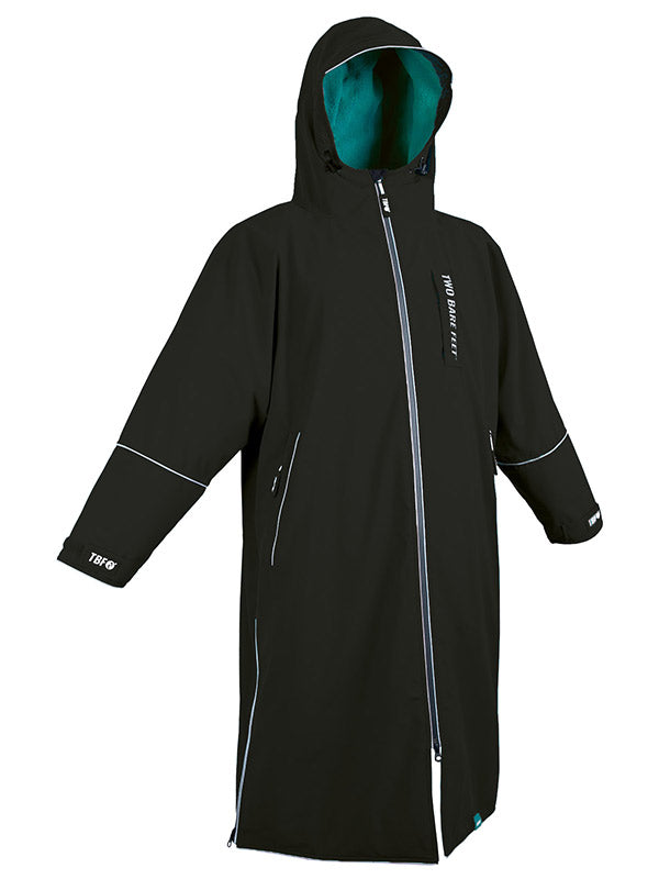 Two Bare Feet Hi-Vis Waterproof Lightweight Riding Robe (Black/Sea Green)
