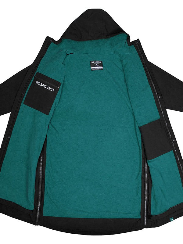 Two Bare Feet Waterproof Lightweight Riding Robe (Black/Sea Green)