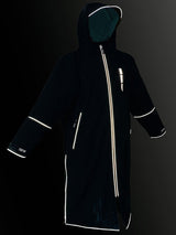 Two Bare Feet Hi-Vis Waterproof Lightweight Riding Robe (Black/Sea Green)