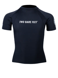 Two Bare Feet Junior Crew Neck Short Sleeve Rash Vest (Black)