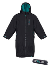 Two Bare Feet Kids Weatherproof Changing Robe with Changing Mat (Black/Teal)