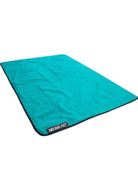 XL Sherpa Lined Waterproof Beach Travel Blanket (Black/Teal)