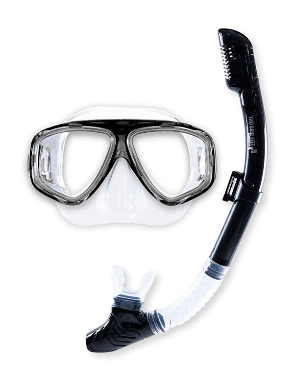 Tidal Series Silicone Dry Top Snorkel & Mask (Black)