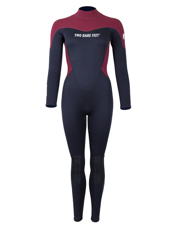 Two Bare Feet SupaFlex 3/2mm Womens Full Length Wetsuit (Black/Burgundy)